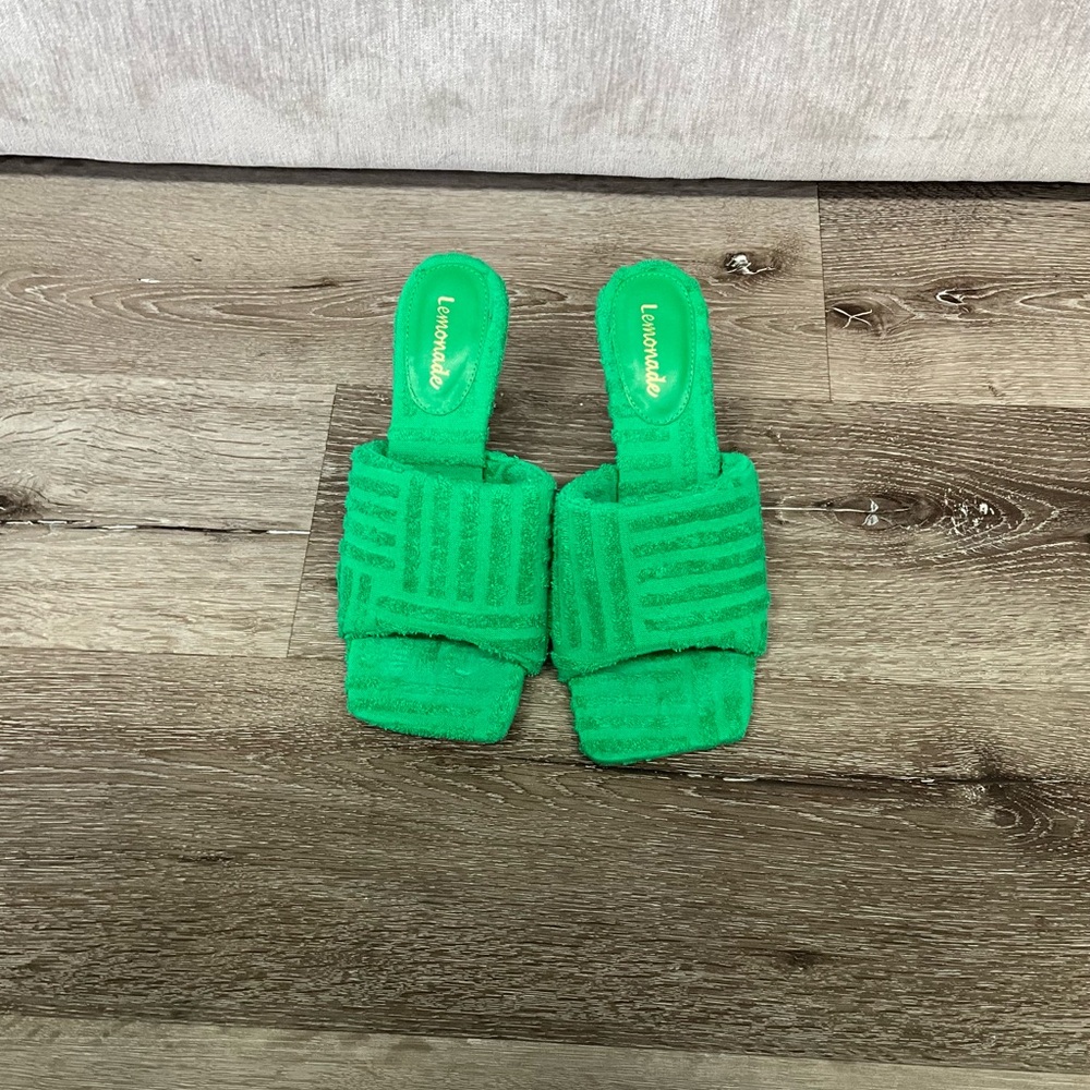 Lemonade Green Slide Sandals